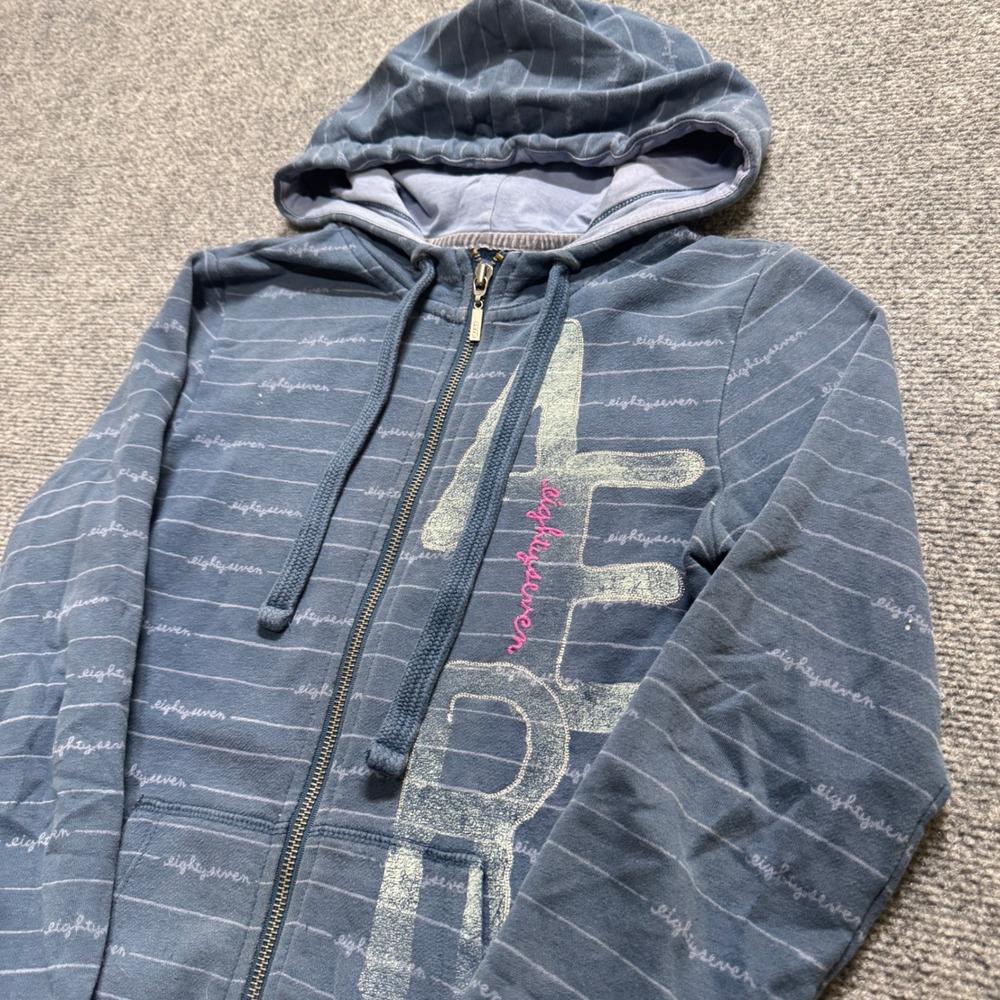 Aeropostale Full-zip Jacket Womens XS Striped Hooded Full-zip Y2K Grunge